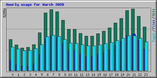 Hourly usage for March 2020