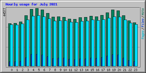 Hourly usage for July 2021