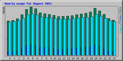 Hourly usage for August 2021